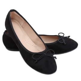 Ballerines femme en daim noir 2CE-9490 Noir le noir