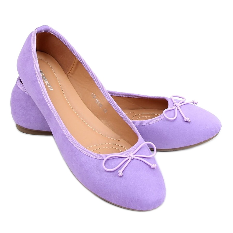 Ballerines femme en daim violet 1JB-19116 Violet