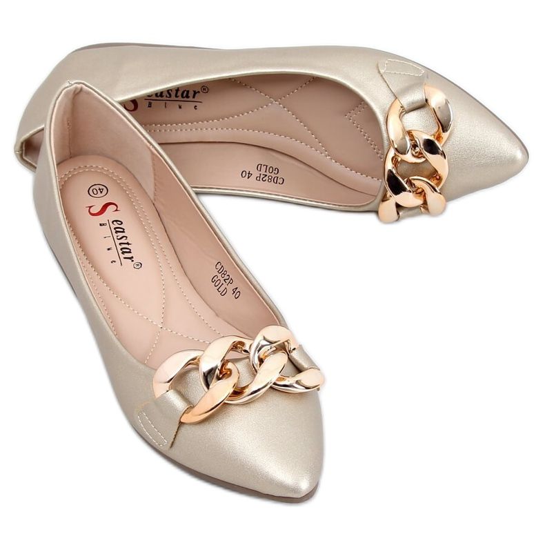 Ballerines avec une chaîne or CD82P Or d'or