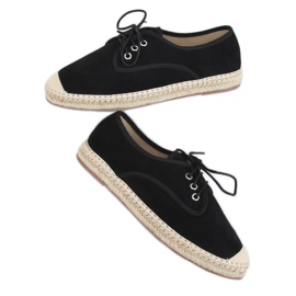 Espadrilles noires pour femmes 77-196 Noir le noir
