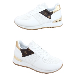 Chaussures de sport blanches pour femmes J2140 BLANC / MARRON