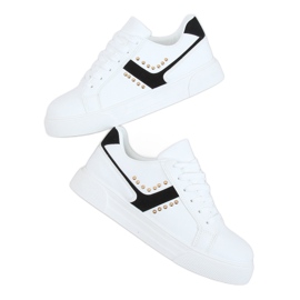 Baskets femme blanches 1063 Noir le noir