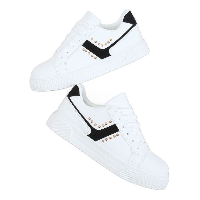 Baskets femme blanches 1063 Noir le noir