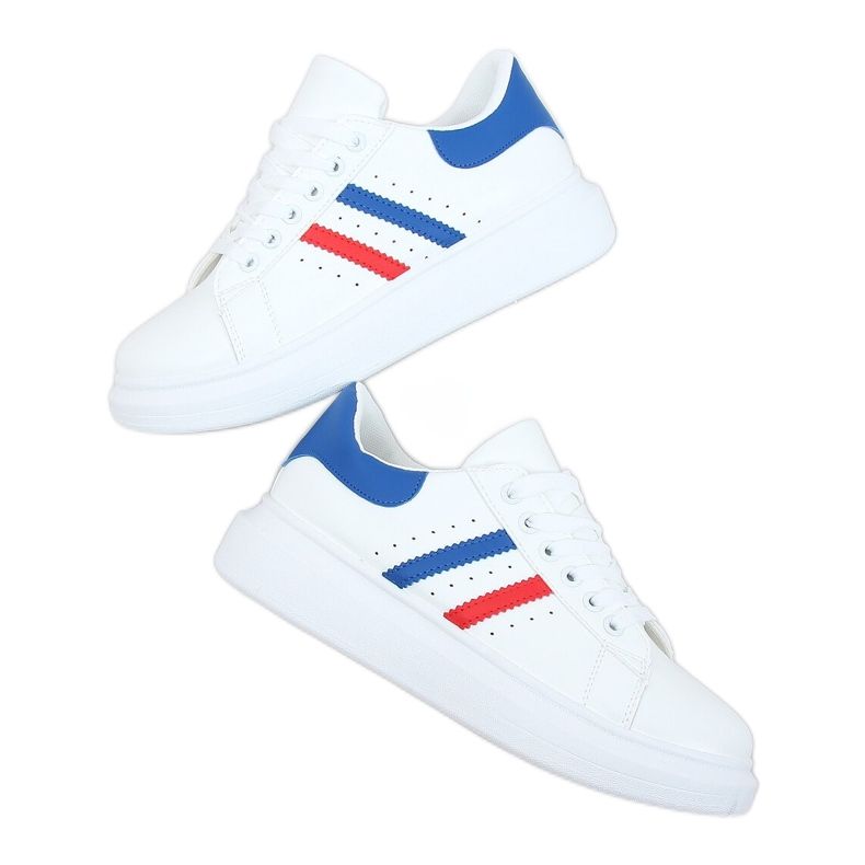 Baskets femme blanches VL139P Bleu