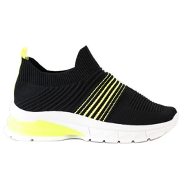 SHELOVET Baskets ajourées printanières le noir jaune