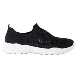 Ideal Shoes Chaussures à enfiler avec maille noir