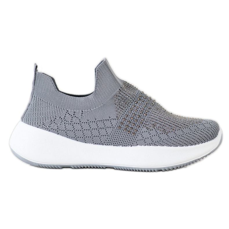 Renda Baskets grises à cristaux Renda Baskets grises à cristaux