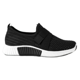 SHELOVET Chaussures de sport avec cristaux noir