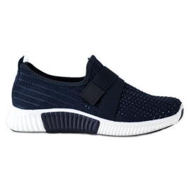 SHELOVET Chaussures de sport avec cristaux bleu marine
