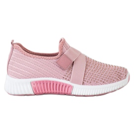 SHELOVET Chaussures de sport avec cristaux rose