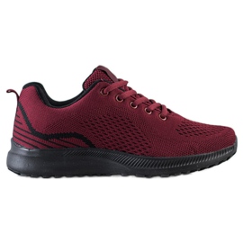 Bona Chaussures de sport légères bordeaux noir rouge