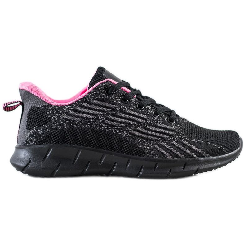 Bona Chaussures de sport ajourées le noir rose gris