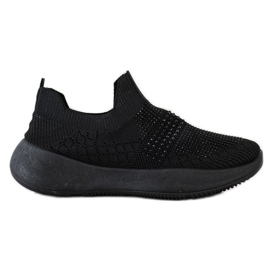 Renda Baskets noires à cristaux