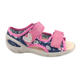 Befado chaussures pour enfants pu 065X151 bleu marin rose argent
