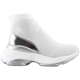 SHELOVET Baskets hautes en textile blanc