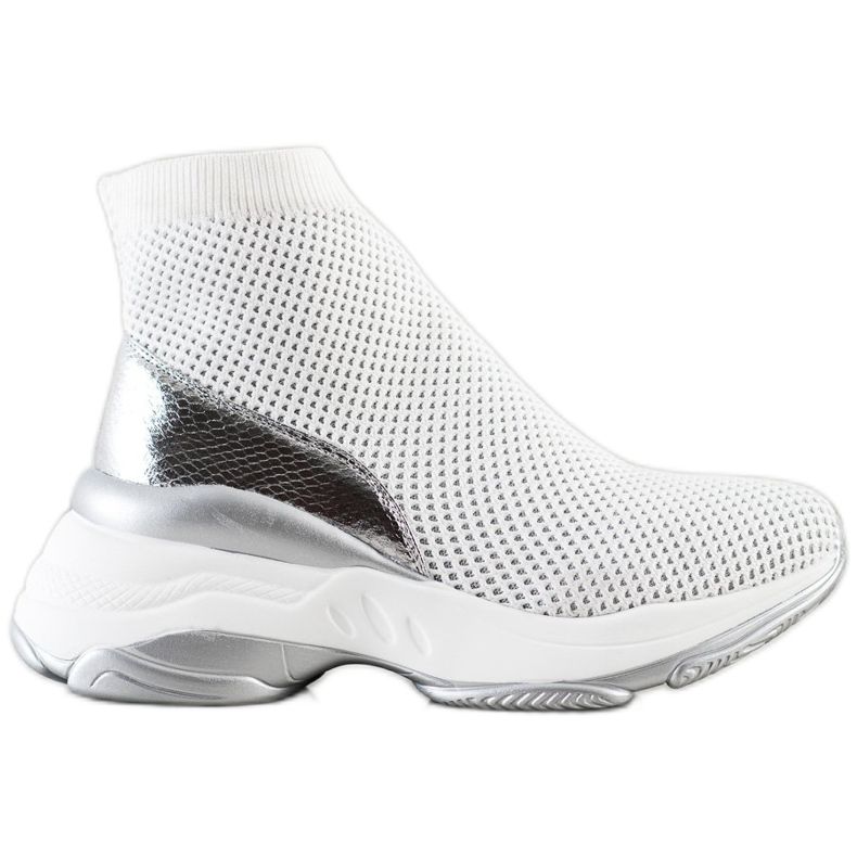 SHELOVET Baskets hautes en textile blanche