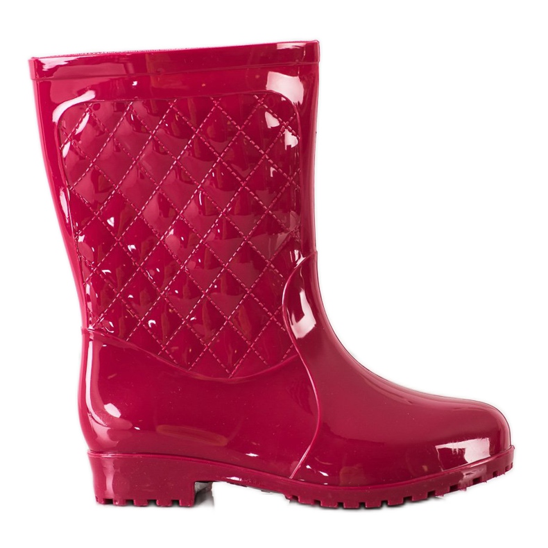 Bona Bottes en caoutchouc matelassées brillantes rouge