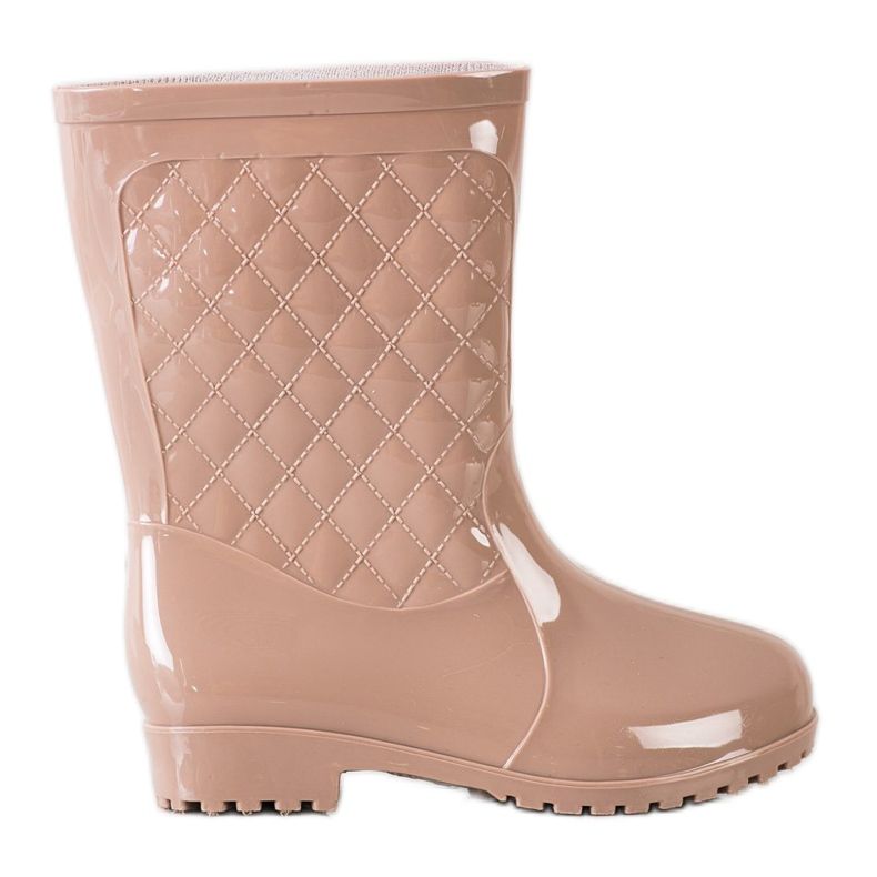 Bona Bottes en caoutchouc matelassées brillantes beige