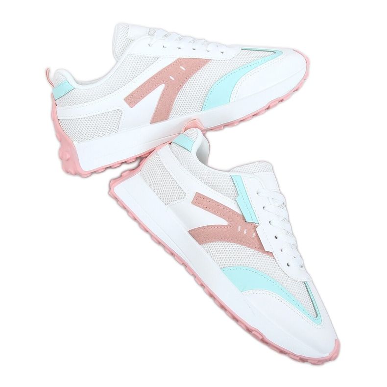 Chaussures de sport multicolores 6115 BLANC / ROSE blanche