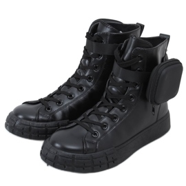 Black VL142 Baskets noires avec un sachet le noir