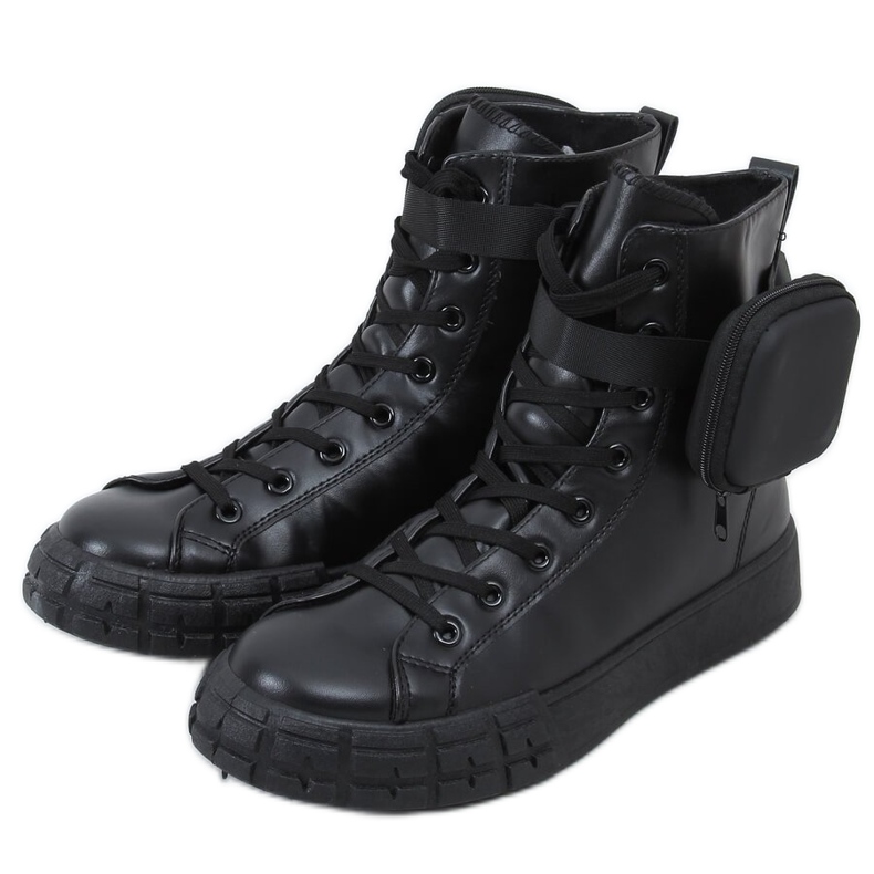 Black VL142 Baskets noires avec un sachet le noir