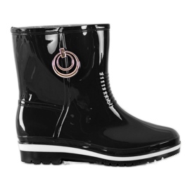 Bona Galoches avec ornement doré noir
