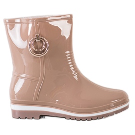 Bona Galoches avec ornement doré beige Bona Galoches avec ornement doré beige