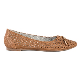 S. BARSKI Ballerines ajourées élégantes brun