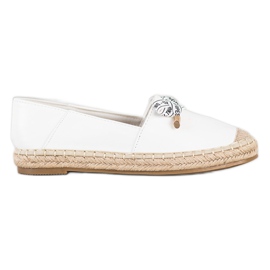 S. BARSKI Espadrilles Blanches Avec Eco Cuir S. BARSKI Espadrilles Blanches Avec Eco Cuir