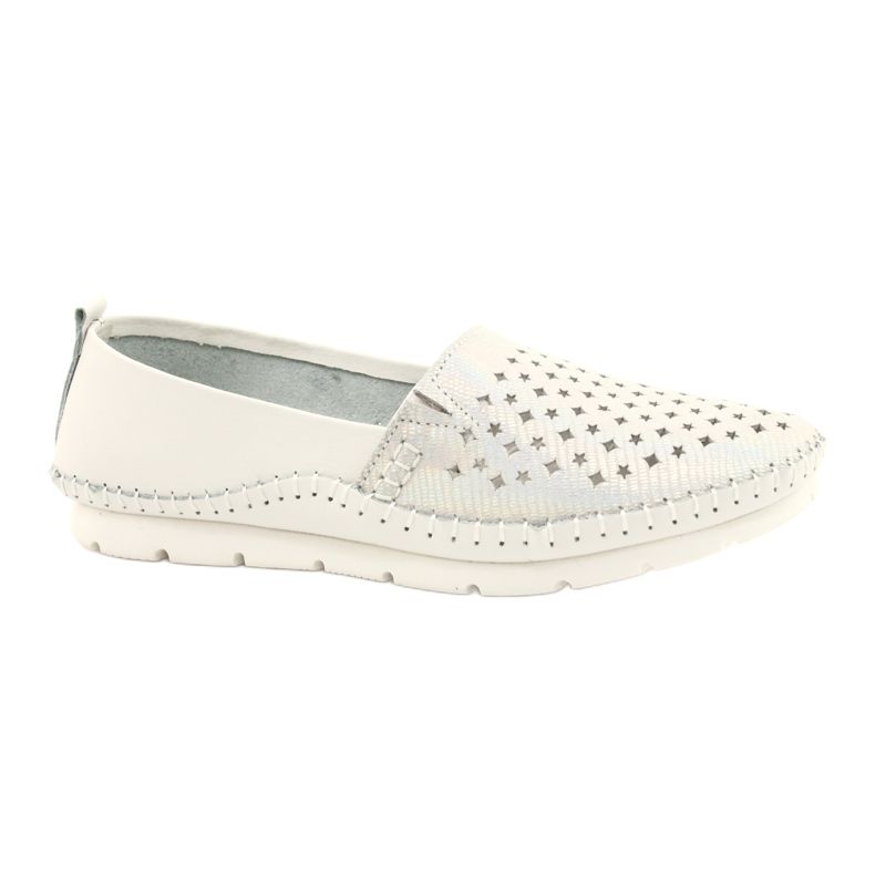 Mocassins femme Evento 21PB32-3613 blanc et argent blanche