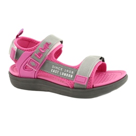 Sandales filles chaussures Lee Cooper 20S-TS-031 insert en mousse rose gris Sandales filles chaussures Lee Cooper 20S-TS-031 insert en mousse rose gris