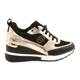 Evento Baskets Compensées Femme 21PB35-4001 Noir Or Roxet le noir d'or