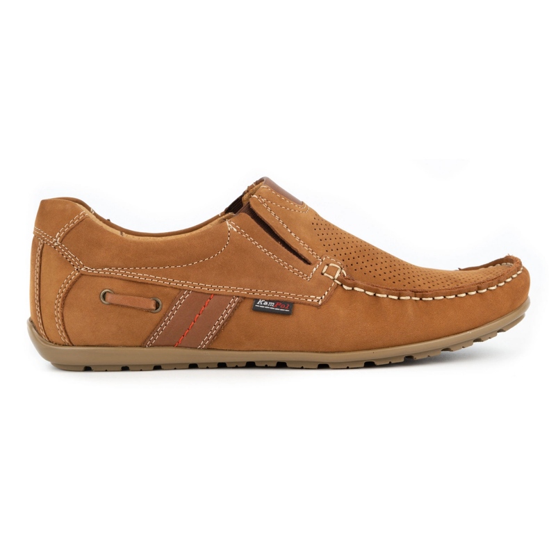 Kampol Mocassins homme ajourés pour l'été 53 / BR / P marron brun