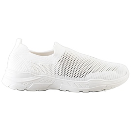 Ideal Shoes Chaussures à enfiler avec maille blanc