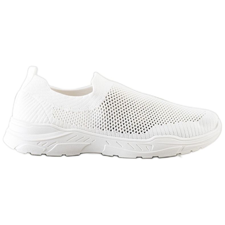 Ideal Shoes Chaussures à enfiler avec maille blanche Ideal Shoes Chaussures à enfiler avec maille blanche