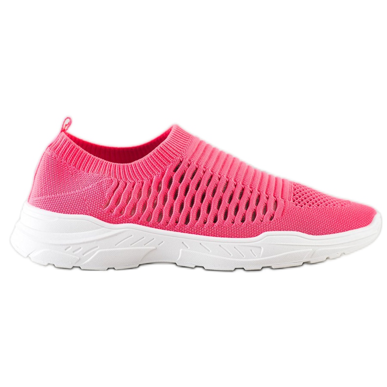 Ideal Shoes Baskets ajourées confortables rose