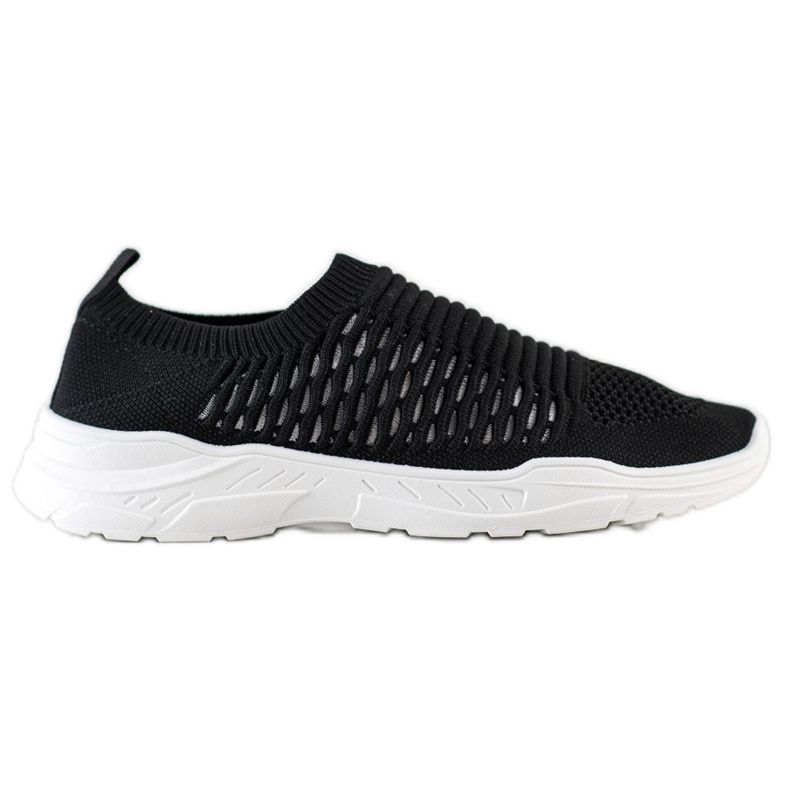 Ideal Shoes Baskets ajourées confortables le noir