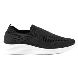 Ideal Shoes Slipons de sport noirs