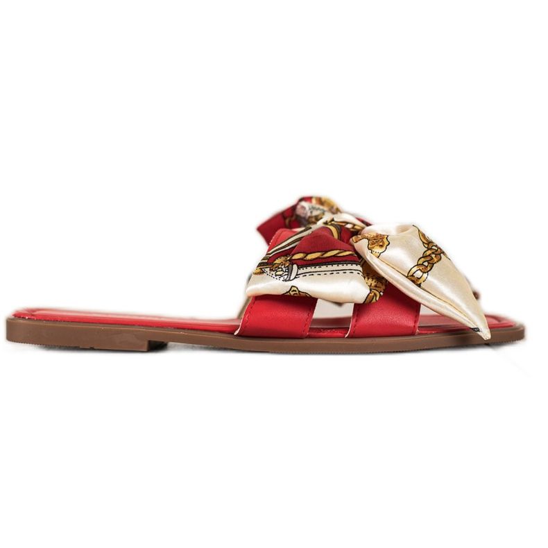 Seastar Pantoufles élégantes avec un nœud décoratif rouge