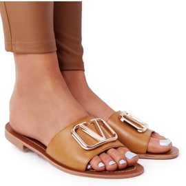 PS1 Chaussons Classiques Femme Camel Vicky brun doré