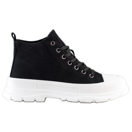SHELOVET Baskets hautes sur la plate-forme noir