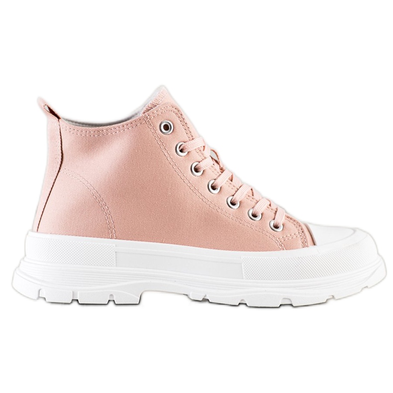 SHELOVET Baskets hautes sur la plate-forme rose