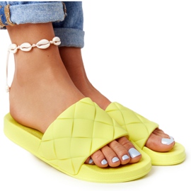 PS1 Chaussons Caoutchouc Femme Jaune Fluo Let's Swim