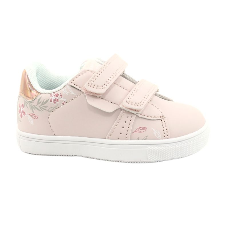 American Club Fleurs ES22 / 21 Chaussures Velcro Rose Poudré d'or