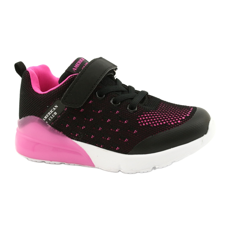 American Club Chaussures De Sport Fille Avec Velcro RL12 / 21 Noir le noir rose