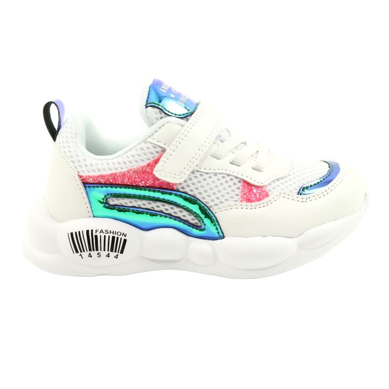 American Club Chaussures de sport halographiques à la mode ES23/21 Blanc blanche