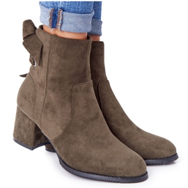 PJ1 Bottes chaudes vertes pour femmes à talon Kayla