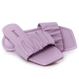 PS1 Pantoufles violettes classiques pour femmes