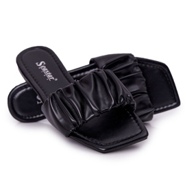 PS1 Pantoufles noires classiques pour femmes