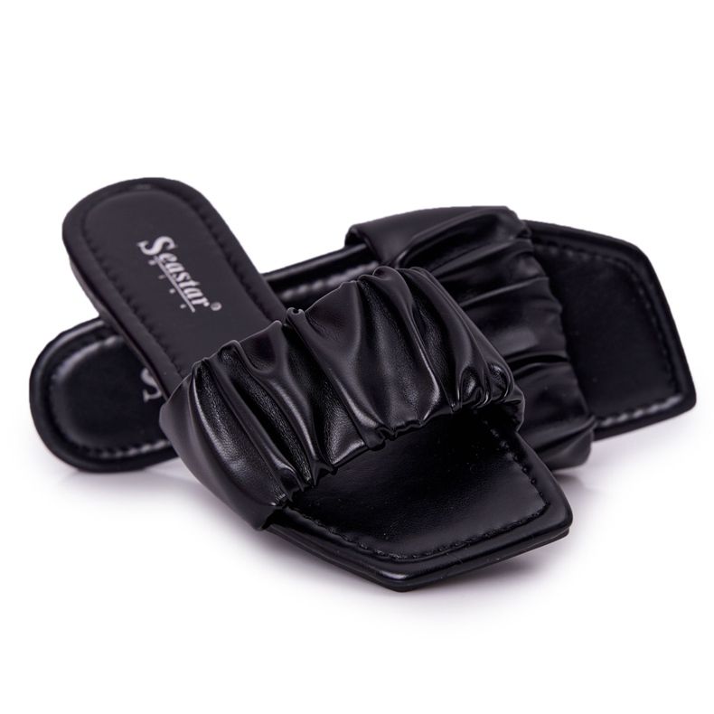 PS1 Pantoufles noires classiques pour femmes le noir
